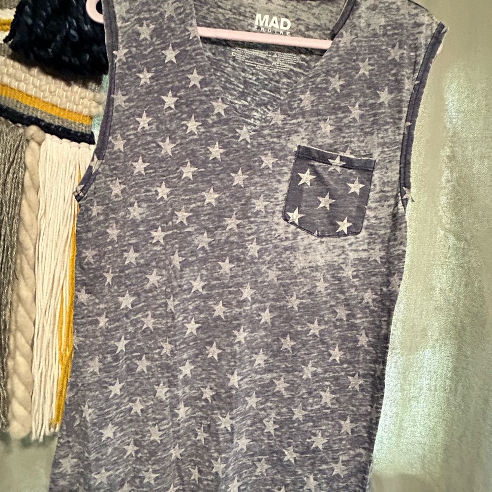 MAD Engine Starry Tank Top - Blue and White